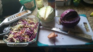 Preparing asian slaw